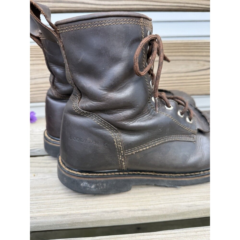 Cody James Kiltie Leather Comp Toe Work Boot Men's Size 12D Square Toe Lace Up - Picture 7 of 9